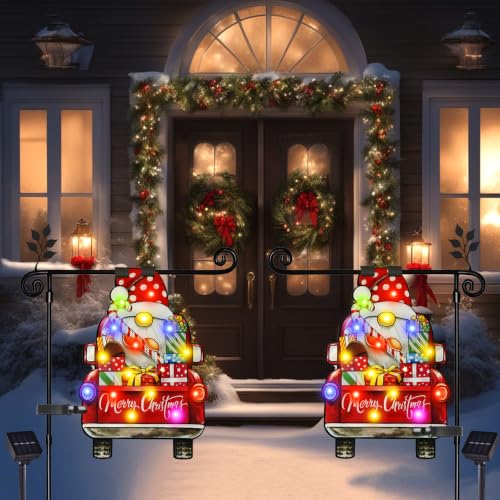 12x18 Lighted Christmas Dwarf Garden Flag