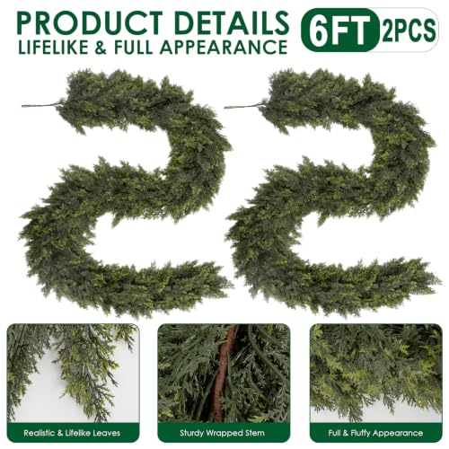 6FT Artificial Cedar Garlands (12 Foot)