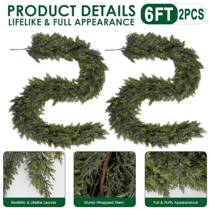 6FT Artificial Cedar Garlands (12 Foot)