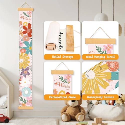 Personalized Name Growth Chart Wall Decor for Kids