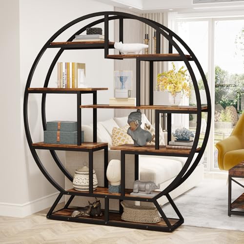 Bookshelf 63 Inch Round Bookshelves Etagere Bookcase