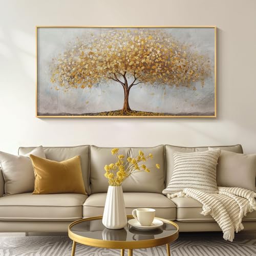 Large Framed Gold Tree of Life Wall Art for Living room
