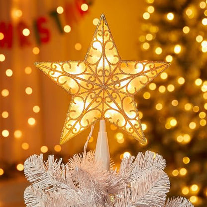 Christmas Tree Topper Star Lighted Plug in Christmas Tree Star Topper