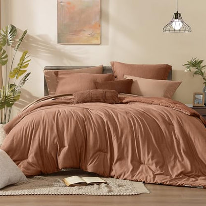 Super King Plus Comforter Set 7 Pieces Autumn Leaf Bed in a Bag