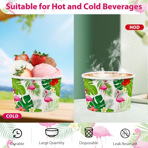 120Pcs 12oz Hawaiian Ice Cream Cups for Hot or Cold Food