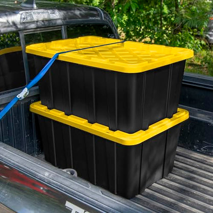 Industrial Storage Tote with Lids for Garage (12 Count)