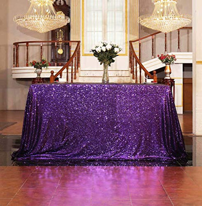 Sequin Tablecloth 60x102 Inch Purple for Wedding Halloween Party