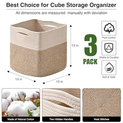 13 Inch Cube Closet Storage Bins (3 Count)