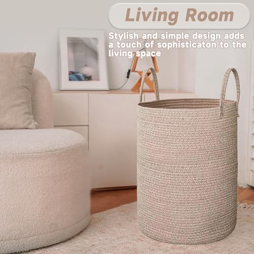 60L Cotton Rope Laundry Basket Hamper