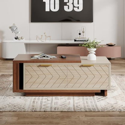Extendable Coffee Table with 2 Storage Drawers