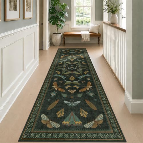 Dark Green 3x10 Extra Long Runner Rugs for Hallways (30 Sq Ft)
