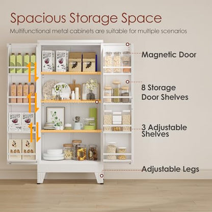 Metal Kitchen Pantry Storage Cabinet