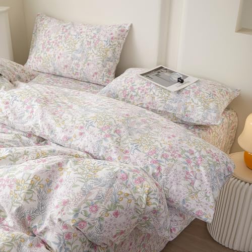 Botanical Floral Comforter Set Queen Aesthetic Cottagecore Bedding Set