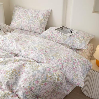 Botanical Floral Comforter Set Queen Aesthetic Cottagecore Bedding Set