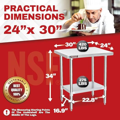 24x30 Stainless Steel Work Table