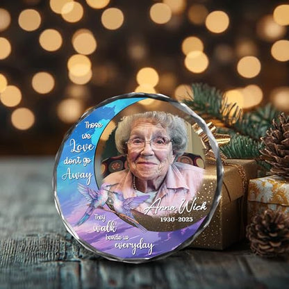Personalized Memorial Hummingbird Glass Ornament