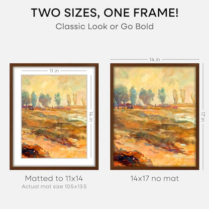 14x17 Brown Oak Picture Frame
