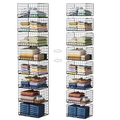 8 Tier Stackable Closet Organizers and Storage Shelves