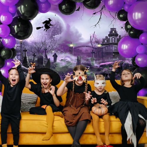 10x8ft Purple Halloween Backdrop Spooky Photography Background