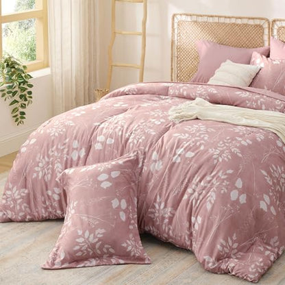 Floral Rose Pink Comforter Set