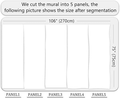 Green Forest Woodland Wallpaper Mural Large Art Wall Decorative Mural for Bedroom Living Room (Not Self-Adhesive)