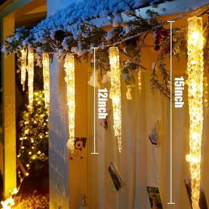 Icicle Lights Outdoor 20ft with Remote (20 Count)