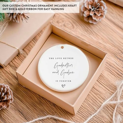 Round Ceramic Porcelain Christmas Tree Ornament Keepsake Collectible Gift