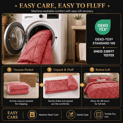 King Size Comforter Set Coral