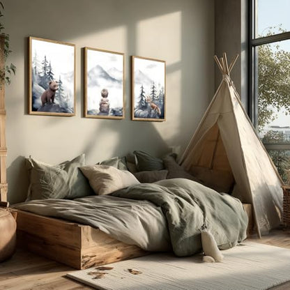 Woodland Boy Nursery Wall Art Set of 3 (3 Count)