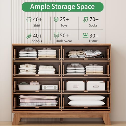 Fluted Dresser for Bedroom with 8 Drawers