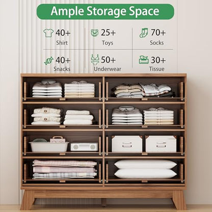 Fluted Dresser for Bedroom with 8 Drawers