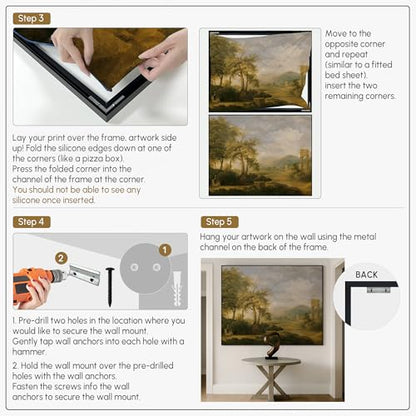 60"x72" Extra Large Framed Wall Art Koi Fish Swirl Tranquil Water Illustration for Home Living Room Bedroom Decor
