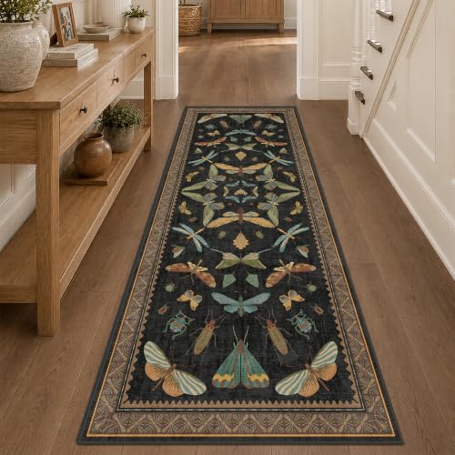 3x8 Green and Black Wide Hallway Runner Rugs (24 Sq Ft)