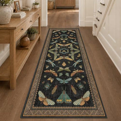 3x8 Green and Black Wide Hallway Runner Rugs (24 Sq Ft)