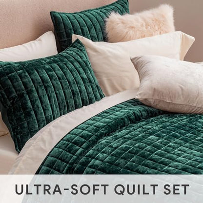 Channel Box Stitch Velvet Quilt Set