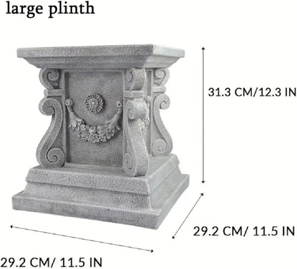 Outdoor Pedestal Stand for Garden Decor - ClassicalL Plinth Pedestal Stand for Statues, Decorative Garden Pedestals and Statue Stand, 11.5"(L) x 12"(H) x 11.5"(W)