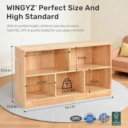 Rubber Wood Montessori Bookshelf (4 Count)
