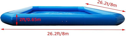 26.2x26.2x2ft Commercial Large Inflatable Pool Blow Up Swim Pools Swimming Lounge Pools with One Blower for Commercial Outdoor Summer