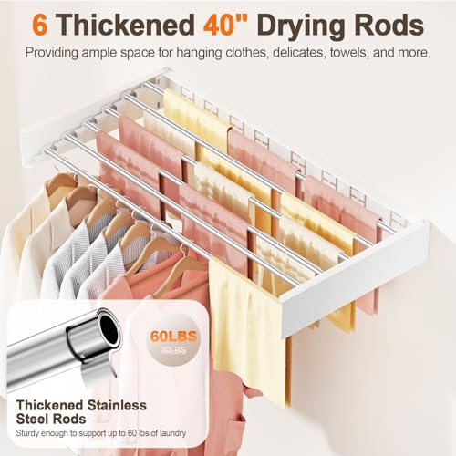 Wall Mounted Clothes Drying Rack Folding Indoor