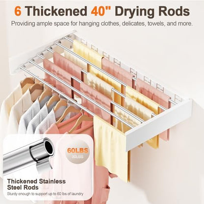 Wall Mounted Clothes Drying Rack Folding Indoor