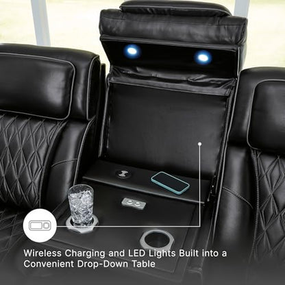 3 Seater Leather Power Reclining Sofa