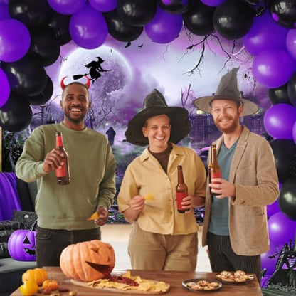 10x8ft Purple Halloween Backdrop Spooky Photography Background