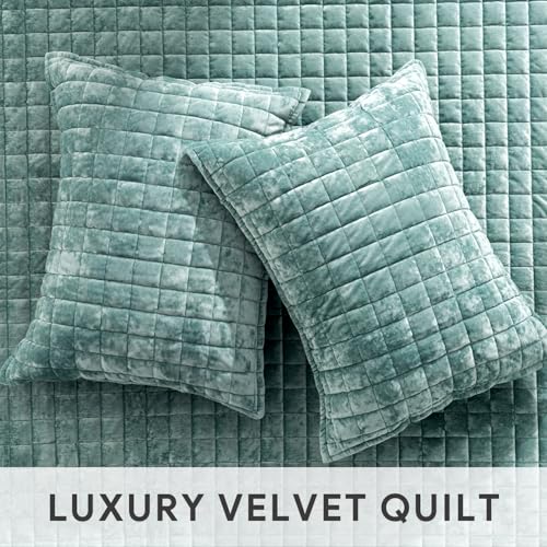 Channel Box Stitch Velvet Quilt Set