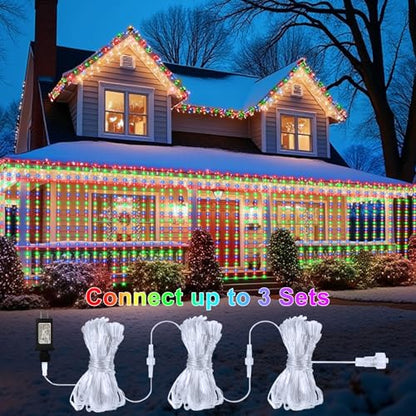 600 LED Curtain Lights 20Ftx10Ft Dual Color Changing Lights with Remote (600 Count)