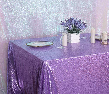 Sequin Tablecloth 60x120 Inch Lavender for Wedding Party