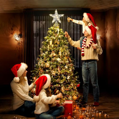 11.8’’ Silvery Christmas Tree Topper Star Treetop with 20 LED