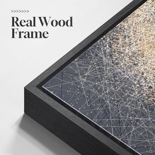 Framed Modern Black and White Abstract Wall Art
