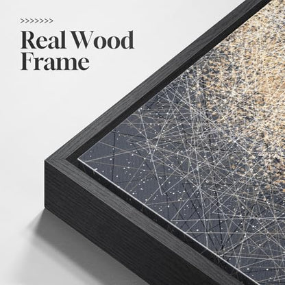 Framed Modern Black and White Abstract Wall Art