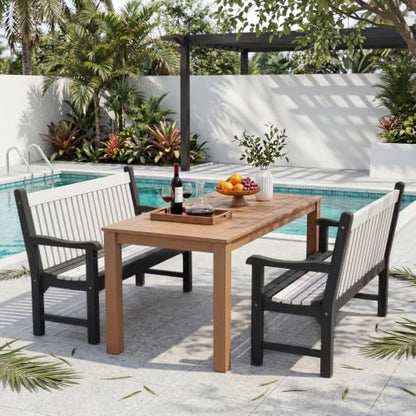 2 Person Outdoor Bench with 700 Lbs Weight Capacity