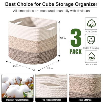 13 Inch Cube Closet Storage Bins (3 Count)